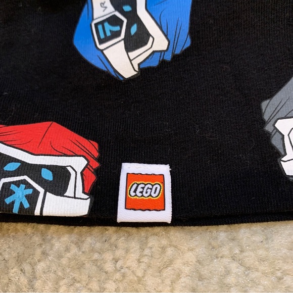 LEGO Ninjago H&M Black Neck Tube Scarf Kids 14 x 20 Ninja Heads Pattern - Picture 3 of 7